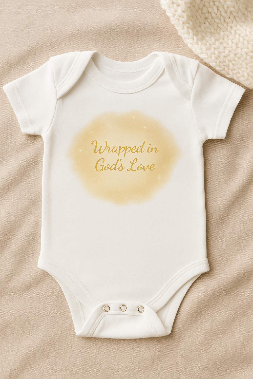 Wrapped in God’s Love — Unisex Baby short sleeve one piece